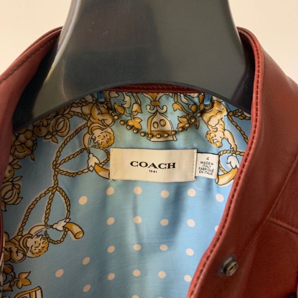 Coach leather jacket with quilted shoulder detail - Picture 3 of 5